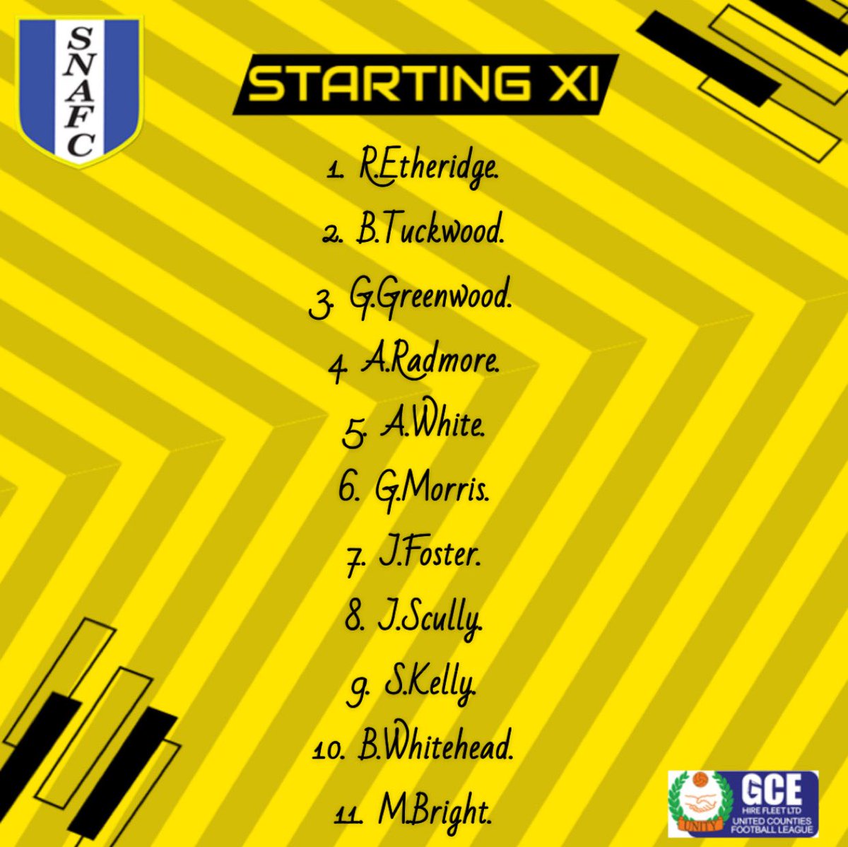 Today’s lineup, come on lads👌🏽
💙🤍💛