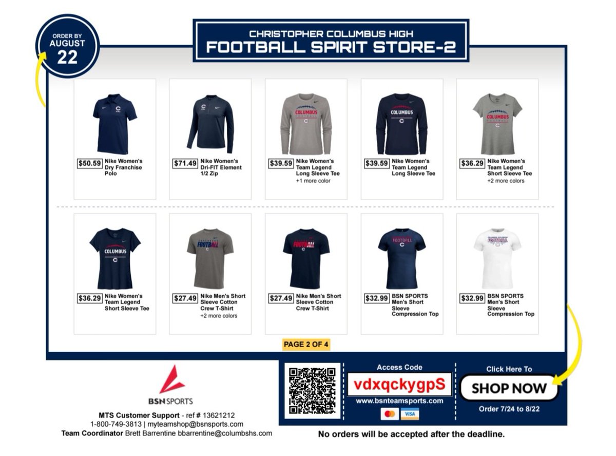 Columbus Explorers Football (@columbusftball) on Twitter photo 🚨 Columbus Football Team Store is OPEN! 🚨
🛒 Players, fans, friends, and family — grab your gear and show your support for the Columbus Football program!
📅 Store closes Thursday, August 22nd — don’t miss out!
🔗 bit.ly/46sFEbA 🚨 Columbus Football Team Store is OPEN! 🚨
🛒 Players, fans, friends, and family — grab your gear and show your support for the Columbus Football program!
📅 Store closes Thursday, August 22nd — don’t miss out!
🔗 bit.ly/46sFEbA