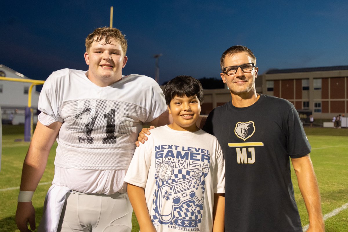 Another AWESOME experience on 8/8. Player led prayer in the AM &amp; then we got to meet a awesome young man after the scrimmage. After losing both mom &amp; a grandparent, we adopted a new Bear. The scrimmage was great (thank you, CHS! &amp; good luck), but this was WAY better. DRIVE