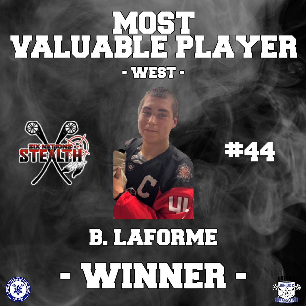🏆 West MVP – Brian LaForme (Six Nations Stealth)

Captain, leader, difference-maker. Brian LaForme’s dominance helped power the Stealth through another strong season. His vision, physicality, and ability to take over games earn him the title of 2025 West MVP.