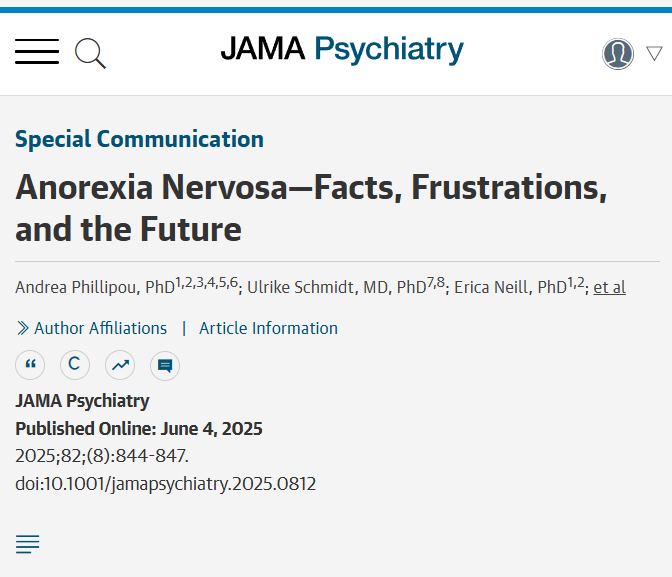 #Anorexia nervosa is a severe mental illness with rising prevalence among youths, limited treatment options, and prominent physical and psychological challenges. 

📢 This Special Communication recommends steps to improve research in this field. ja.ma/3HgCKfY