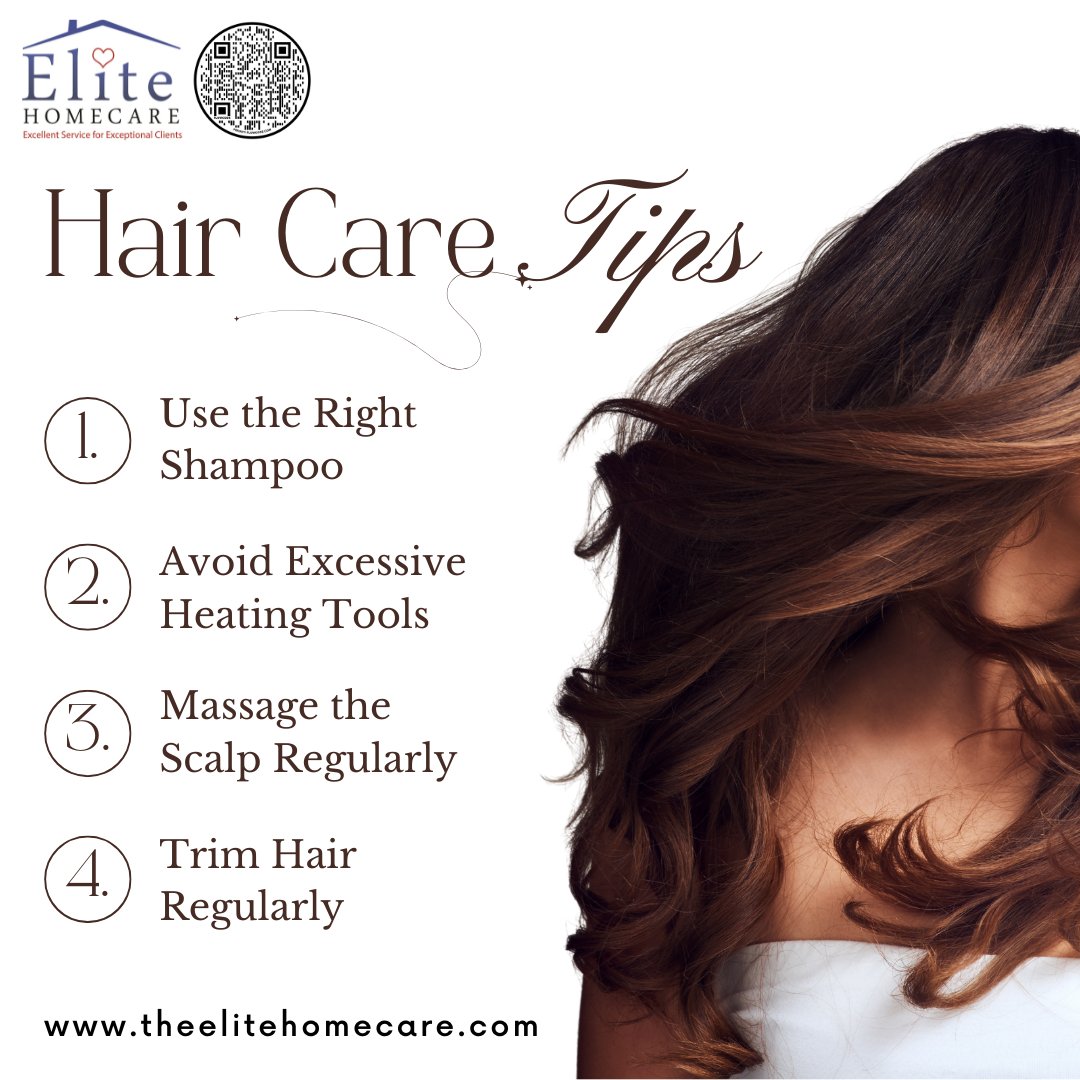 Strong, healthy hair starts with the right care.
Here are 4 essential hair care tips that promote growth and shine—perfect for busy caregivers who deserve a little pampering too! 💆♀️✨

Happy Saturday!

#HairCareTips #CaregiverSelfCare #EliteHomecare #Wellness #HealthyLiving