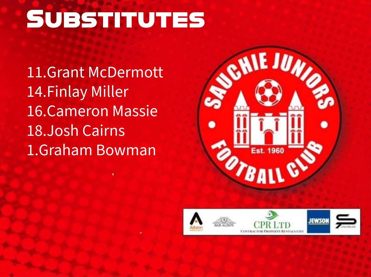 Your starting line up for today’s East of Scotland Premier Division League Fixture 

Sauchie Juniors FC  v Penicuik Athletic FC
