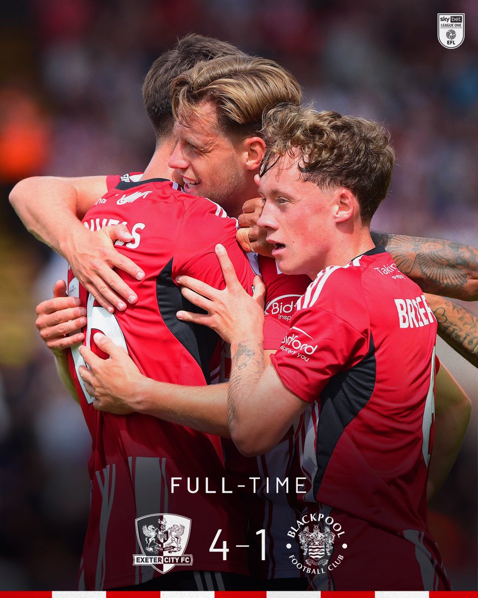 Exeter City FC (@officialecfc) on Twitter photo WHAT A PERFORMANCE 🔥
City pick up the 3️⃣ points at the Park in emphatic style with goals from Cole, Fitzwater, Wareham and Cox!
YOU REDS! 🔴⚪️
#ECFC 4-1 BPL | #SemperFidelis WHAT A PERFORMANCE 🔥
City pick up the 3️⃣ points at the Park in emphatic style with goals from Cole, Fitzwater, Wareham and Cox!
YOU REDS! 🔴⚪️
#ECFC 4-1 BPL | #SemperFidelis