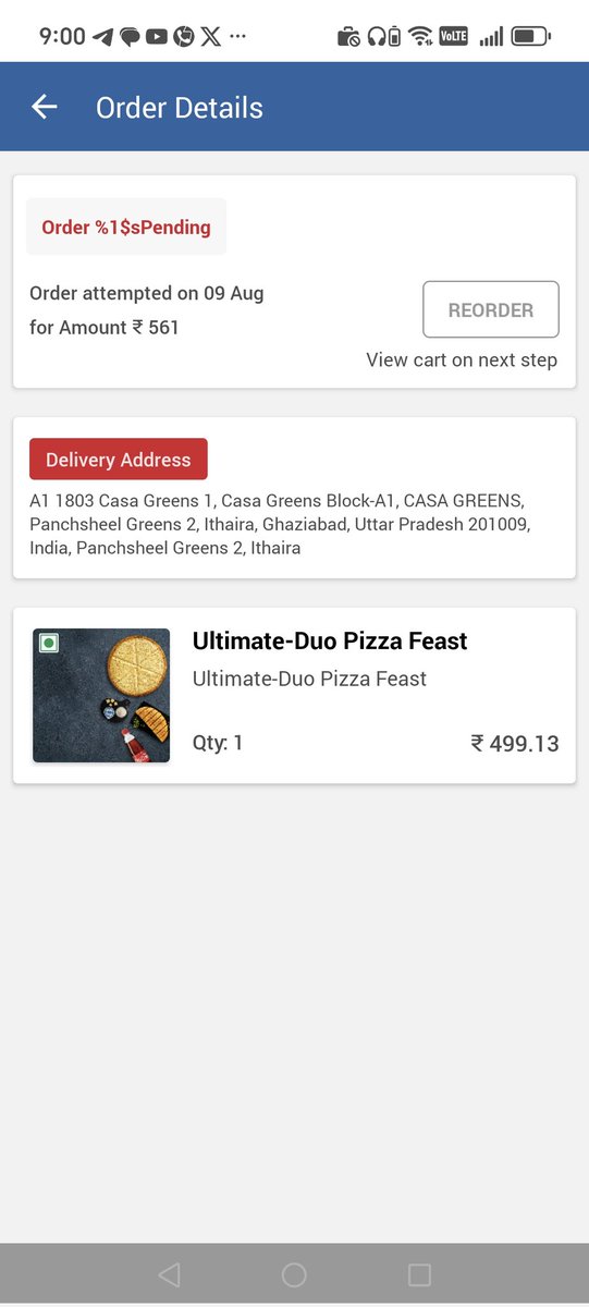 svish18's tweet photo. @dominos_india @lord_vinayak_ @dominos_india
Really pathetic service. Its been now more than 1 hour and the order did'nt confirm. If you can't confirm the order then immediately you should refund. Its really concerning and comes in fraud category for accepting the payment but not confirming the order. https://t.co/9isitGdnTb
