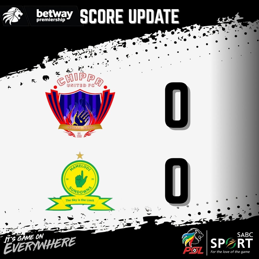 SABC_Sport's tweet image. 13' 𝕊ℂ𝕆ℝ𝔼 𝕌ℙ𝔻𝔸𝕋𝔼

No goals as yet in the Betway Premiership opener between Chippa United and Mamelodi Sundowns!

Chippa United's defence proves to be strong for Sundown's set pieces!

🚨 LIVE
📺 SABC 1
📱 sabc-plus.com

#SABCSportFootball #BetwayPrem
