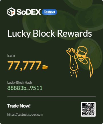 TrieuKhem's tweet photo. I’ve won the Lucky Block! Come and get yours!

Trade and earn on SoDEX Now:
https://t.co/1vz9gkbAtI https://t.co/NOVGRychAx