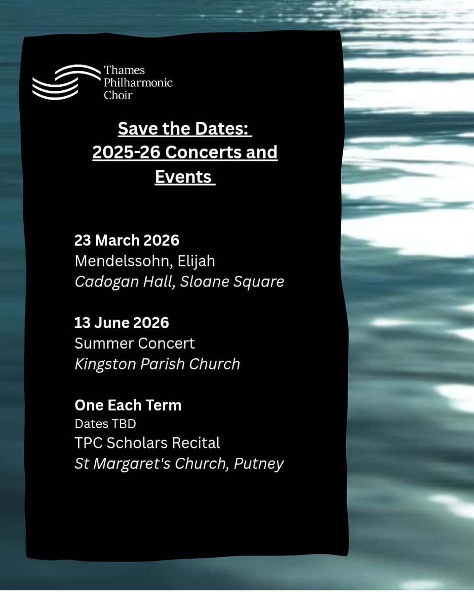 Get ready for a year of stunning music with Thames PhilharmonicChoir. Whether you’re a lifelong choir lover or thinking about joining, we have something for everyone. Save the dates and join us for an inspiring musical journey! #southwestlondonchoirs #choralconcerts
