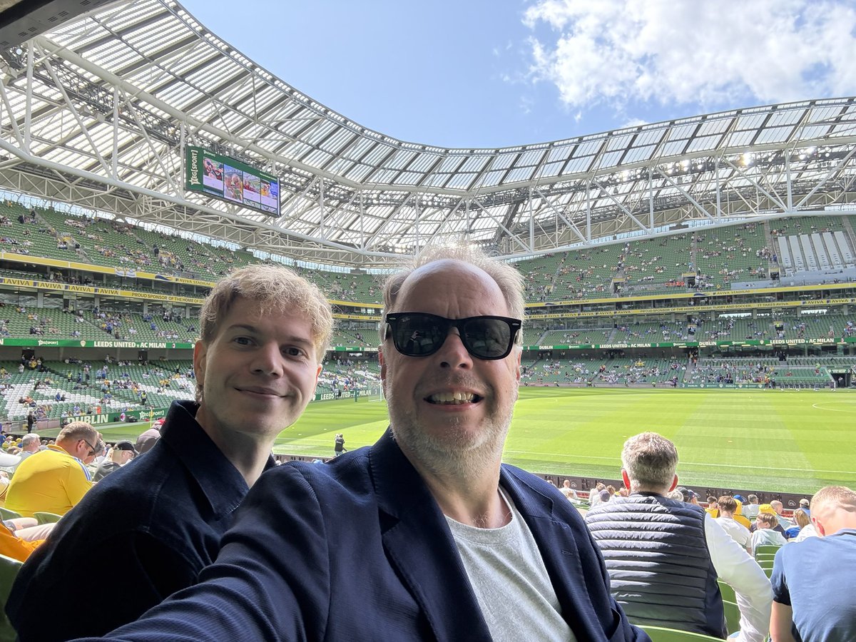 Dr. Andy Palmer (@andyatauto) on Twitter photo Beautiful day in Dublin to watch Leeds v AC Milan with my son back from a year in Harvard.<a href="/LUFC/">Leeds United</a> The <a href="/GuinnessIreland/">Guinness Ireland</a> is amazing! Beautiful day in Dublin to watch Leeds v AC Milan with my son back from a year in Harvard.<a href="/LUFC/">Leeds United</a> The <a href="/GuinnessIreland/">Guinness Ireland</a> is amazing!