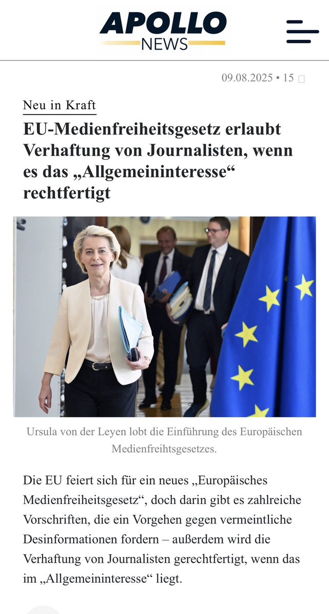 En terwijl Brussel straks ál onze WhatsApp-berichten wil lezen…

… komt daar nog iets bovenop: de European Media Freedom Act (EMFA), (in alle mediastilte goedgekeurd op 7 mei ll.).

Op papier uiteraard weer een nobel doel dienend: zgn. “pluralisme” beschermen en “onafhankelijke