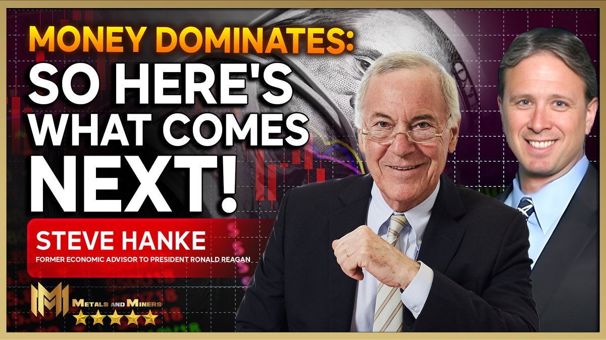 Former president Ronald Reagan Lead Economic Advisor and current Johns Hopkins’ Economic Professor Steve Hanke, unravels the economic trends: money supply drives markets, gold surges 25% YTD, outpacing stocks 4X,  Central banks hoard local gold, AI disrupts jobs, and consumer