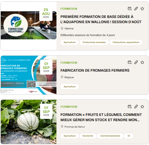 Formations proposées sur #WALAKIS par le Centre Technique Horticole de Gembloux, par Hortiforum, par le Collège des Producteurs, par la Fugea et par Biowallonie:
- walakis.be/fr/evenements/…
- walakis.be/fr/evenements/…
- walakis.be/fr/evenements/…
Encodez tous les évènements sur #Walakis