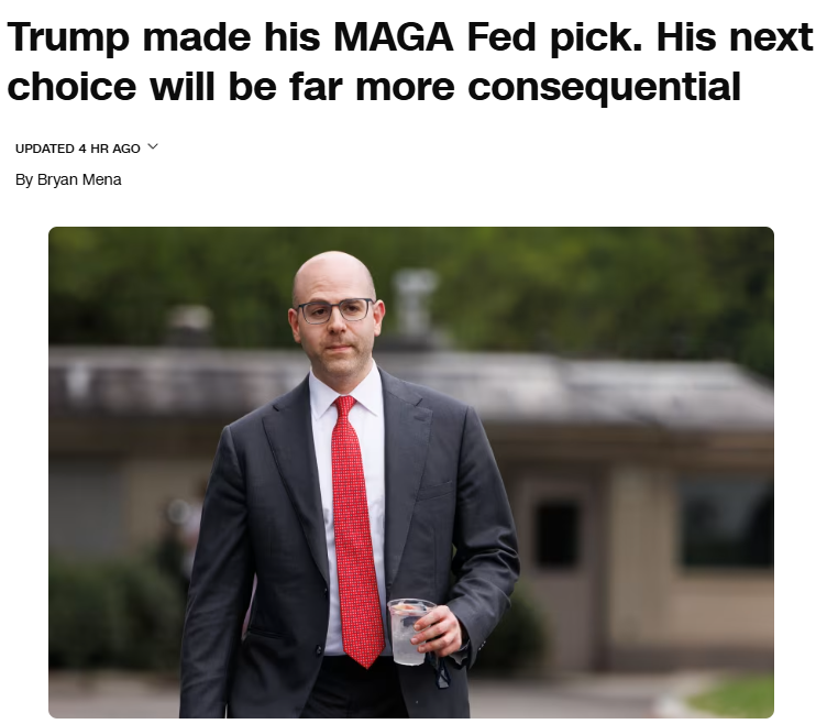 For those not paying attention (and I don't blame you) ... you'll want to pay attention to this.

Trump has nominated Stephen Miran to be the Federal Reserve Board. Steveo wrote a consequential white paper last fall that calls for devaluing the dollar as a way to rebuild