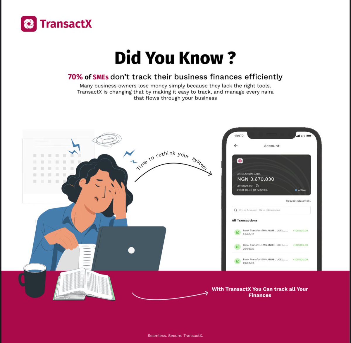 mytransactx's tweet photo. If you’re not tracking your business money, you’re losing it. 70% of SMEs already are. TransactX can change that. #SMEs #FinancialControl #BusinessTips #transactx https://t.co/y1MipYCzcM