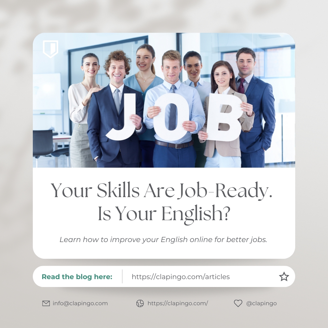 clapingoed's tweet photo. Your technical skills are job-ready.
But is your English holding you back?

📖 Discover how learning English for jobs can fast-track your career growth online.
👉 https://t.co/X9Wi53kcZ3

#LearnEnglishForJobs #OnlineEnglishCareerGrowth https://t.co/79MuUvZ9cB