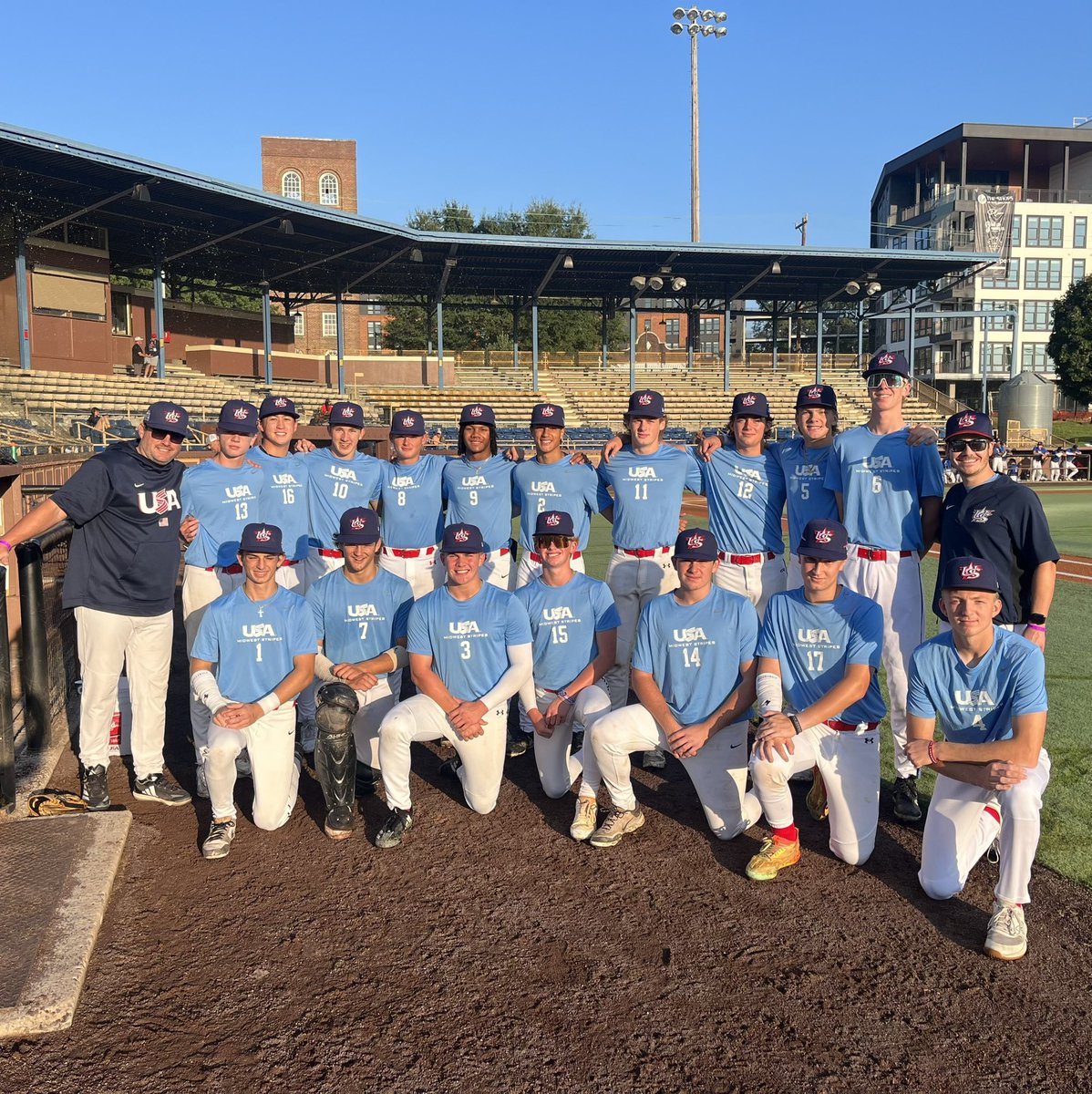 Our 16U <a href="/USABaseball/">USA Baseball</a> Midwest Stripes have taken the field at the historic home of the <a href="/DurhamBulls/">Durham Bulls</a>.  No Lollygaggers on this squad!

#HitBull🐂 #WinSteak🥩
