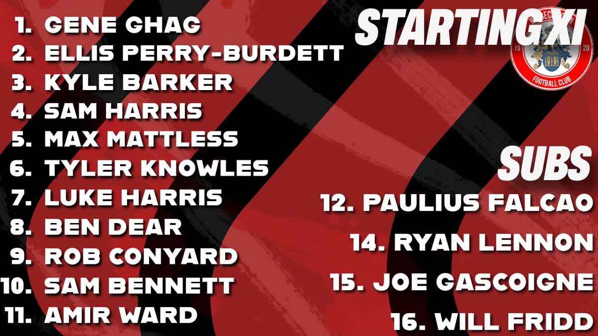 WISBECH TOWN: Ghag Perry-Burdett Barker Harris Mattless Knowles Harris Dear Conyard Bennett Ward; SUBS: Falcao Lennon Gascoigne Fridd