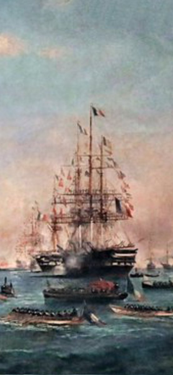 Nous avons ici la Flore, qui était alors frégate-école, utilisée pour la campagne d'application des élèves de l'<a href="/Ecole_navale/">École navale</a>