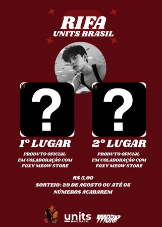 UnitsBrasil_'s tweet photo. Projeto novo desbloqueado, UNITs!
Em parceria com a Foxy Meow Store (@foxymeowstore) e a Saturdayss Brasil (@SATURDAYSSBR), damos início a uma arrecadação para um food support nas gravações de Happy Ending Series.
Ainda não temos uma data certa, mas para estarmos prontos para realizar esse projeto desde já estamos vendendo essa rifa para arrecadar fundos para tornar isso real!
Cada número custa R$5,00 e o prêmio é um produto oficial adquirido na Foxy Meow Store, tanto no primeiro quanto no segundo lugar!
Ajude a gente a levar um apoio alimentar brasileiro para a gravação de HES.
Esse é um projeto analisado e aprovado pelo FC BarcodeTin Official.
Você pode entrar em contato com a gente pra saber os números disponíveis no momento e de tempos em tempos vamos fazer uma atualização da venda da rifa.

Chave pix para copiar: 
unitbtbrasil@gmail.com

Boa sorte, UNITs!