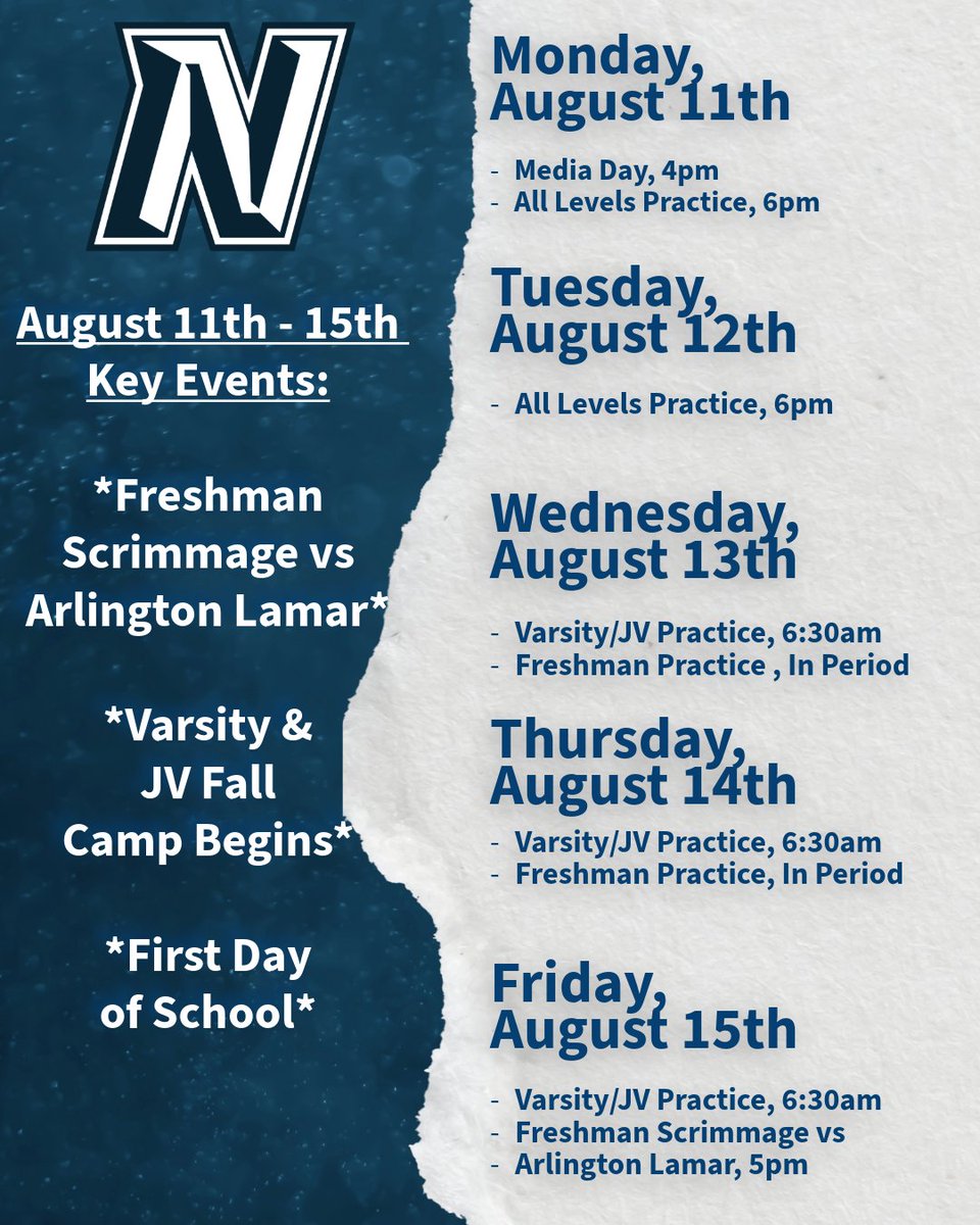 Nimitz Football (@nimitzfootball3) on Twitter photo First Week of School is here. Check out what your Vikings are up to!
#SouthsideTough <a href="/NickAtNimitz24/">Trent Nickerson</a> <a href="/Coach_M_A_Small/">Coach M.A. Small II</a> <a href="/IISDAthletics/">Irving ISD Athletics</a> <a href="/IrvingISD/">Irving ISD</a> First Week of School is here. Check out what your Vikings are up to!
#SouthsideTough <a href="/NickAtNimitz24/">Trent Nickerson</a> <a href="/Coach_M_A_Small/">Coach M.A. Small II</a> <a href="/IISDAthletics/">Irving ISD Athletics</a> <a href="/IrvingISD/">Irving ISD</a>