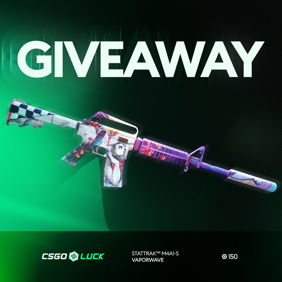🎁$150 M4A1-S (StatTrak™) | Vaporwave❤️

To enter:
✅Retweet &amp; Like,
✅Follow: <a href="/rgLyCS/">rgly</a>, <a href="/officialcsluck/">CSGOLuck.com</a>,
✅Tag a friend. 

🍀Good Luck!
⏰Ends in 7 days!

#CS2 #CS2Giveaway