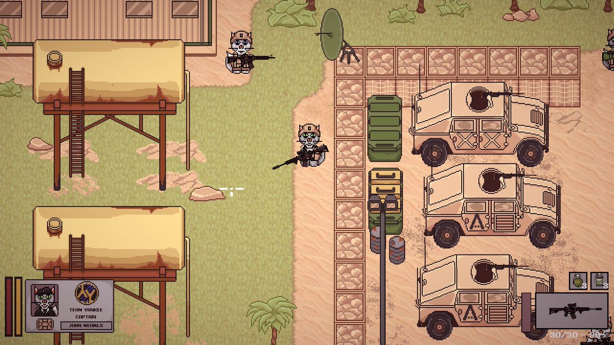 MeowcideGame's tweet image. Today I’ll show you FOB Buffalo - a Meowrican forward operating base in Western Roguestan. Here, between missions, the kities can chat with their fellow soldiers, catch up on the latest news, hit the shooting range, and, of course, the litter box.
#unity2d #madewithunity…
