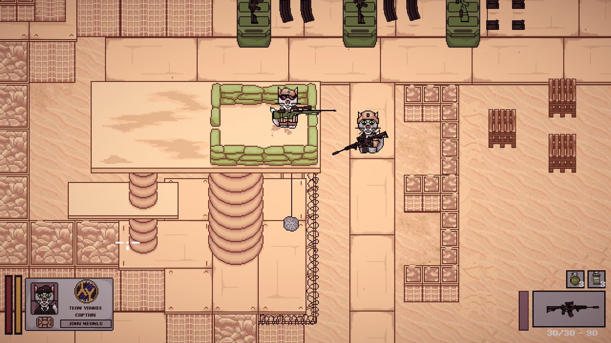 MeowcideGame's tweet image. Today I’ll show you FOB Buffalo - a Meowrican forward operating base in Western Roguestan. Here, between missions, the kities can chat with their fellow soldiers, catch up on the latest news, hit the shooting range, and, of course, the litter box.
#unity2d #madewithunity…