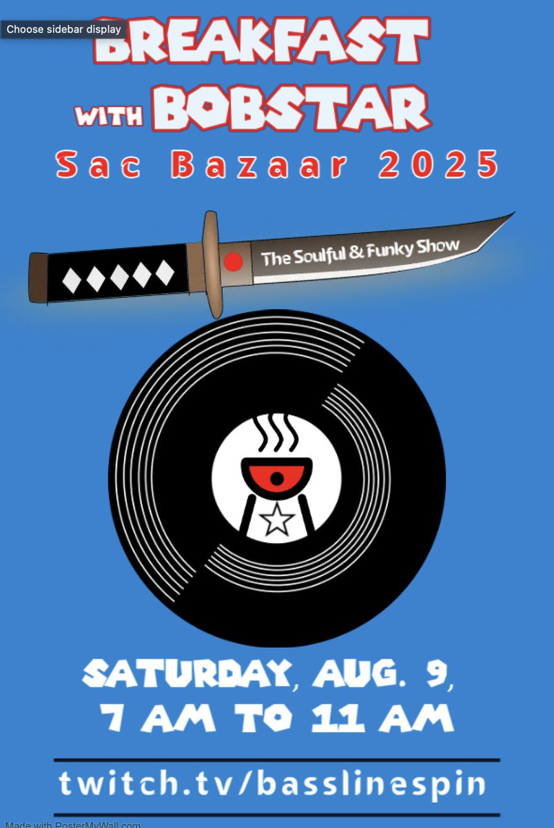 My annual DJ hit for the crew cooking up the teriyaki chicken at the Sacramento Buddhist Church Bazaar is live now. Tap in: Twitch.tv/basslinespin