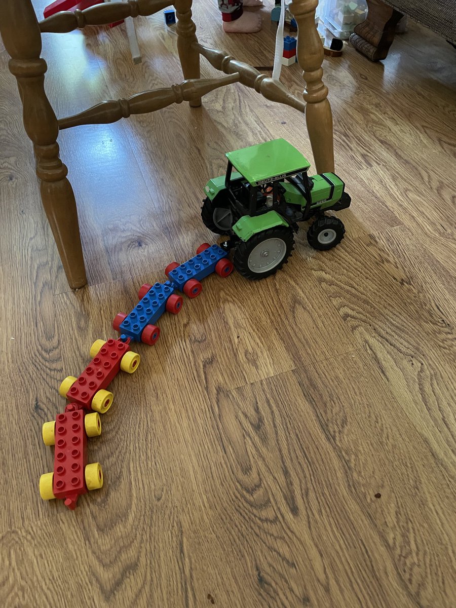 Today’s shop challenge had to find a draw pin to hook the tractor up to duplo wagons for my grandson