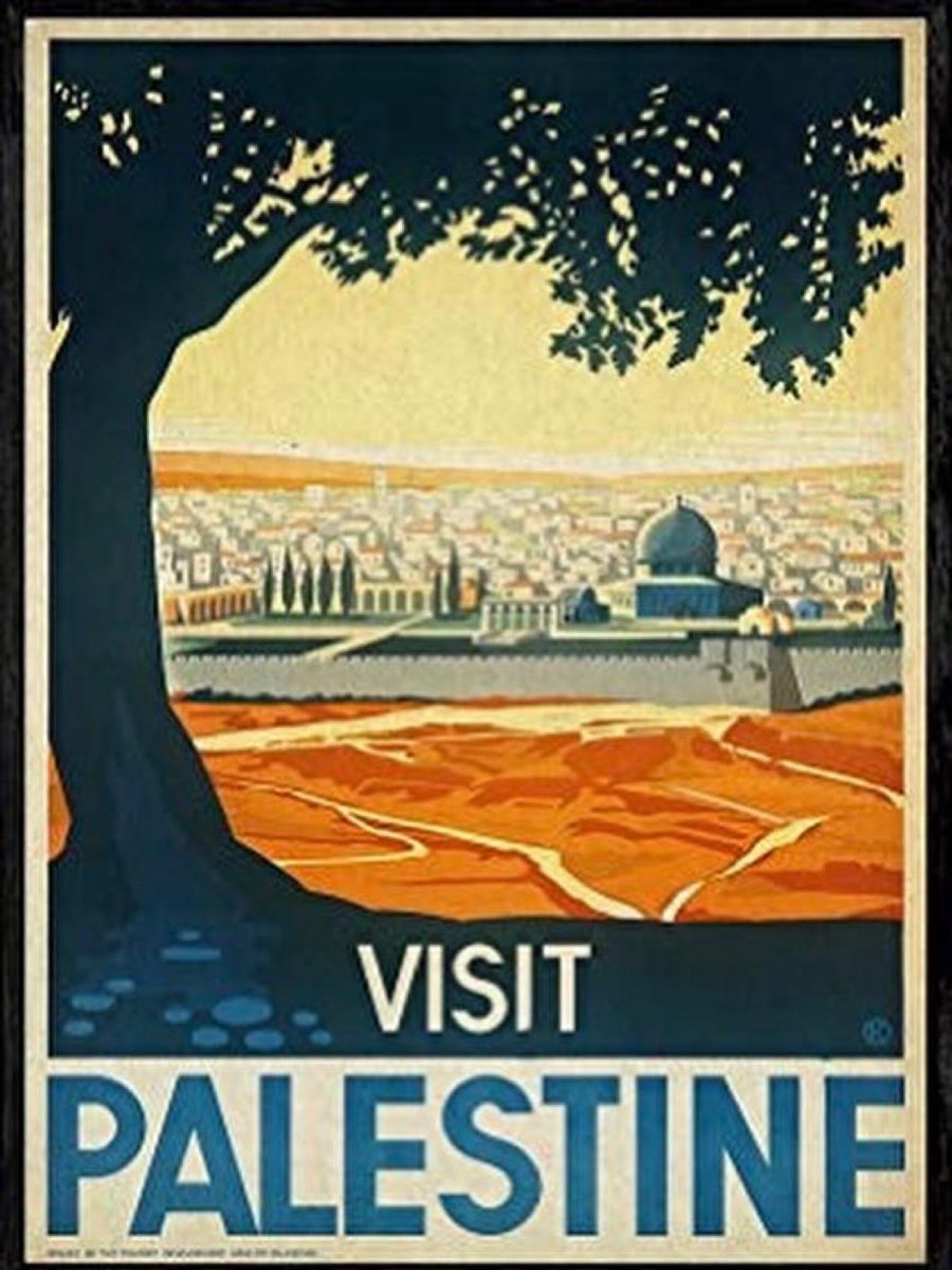 "Visit Palestine" travel poster, originally created in 1936 by Austrian-born graphic designer Franz Krausz for the Tourist Association of Palestine.