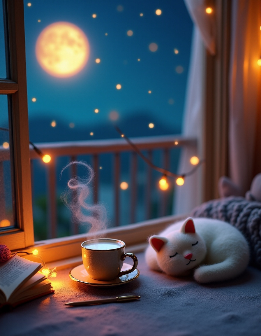 Lightwrapped_W's tweet photo. Good night 🌙✨🥛⭐

#NatureFantasy
#WoolArt
#SoftAndDreamy https://t.co/fbzJzJyCuQ
