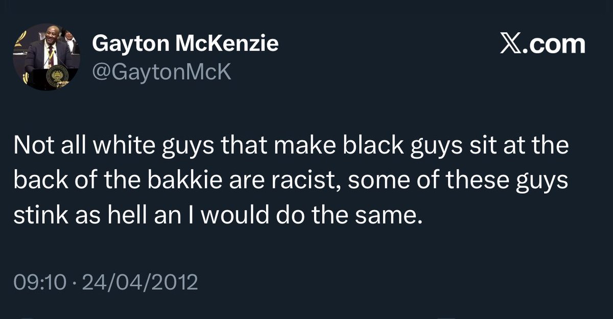 So he thinks this is not racist?