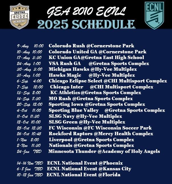 Ready to get the season started! 🔥
<a href="/GEA2010ECNL/">2010 Girls - Gretna Elite Academy ECNL</a>