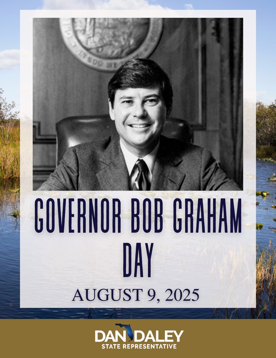 Today we celebrate Bob Graham Day in the state of Florida, honoring his 38 years of public service. From the Legislature to Governor to U.S. Senator, he served with integrity, compassion, and deep commitment to the people of Florida.