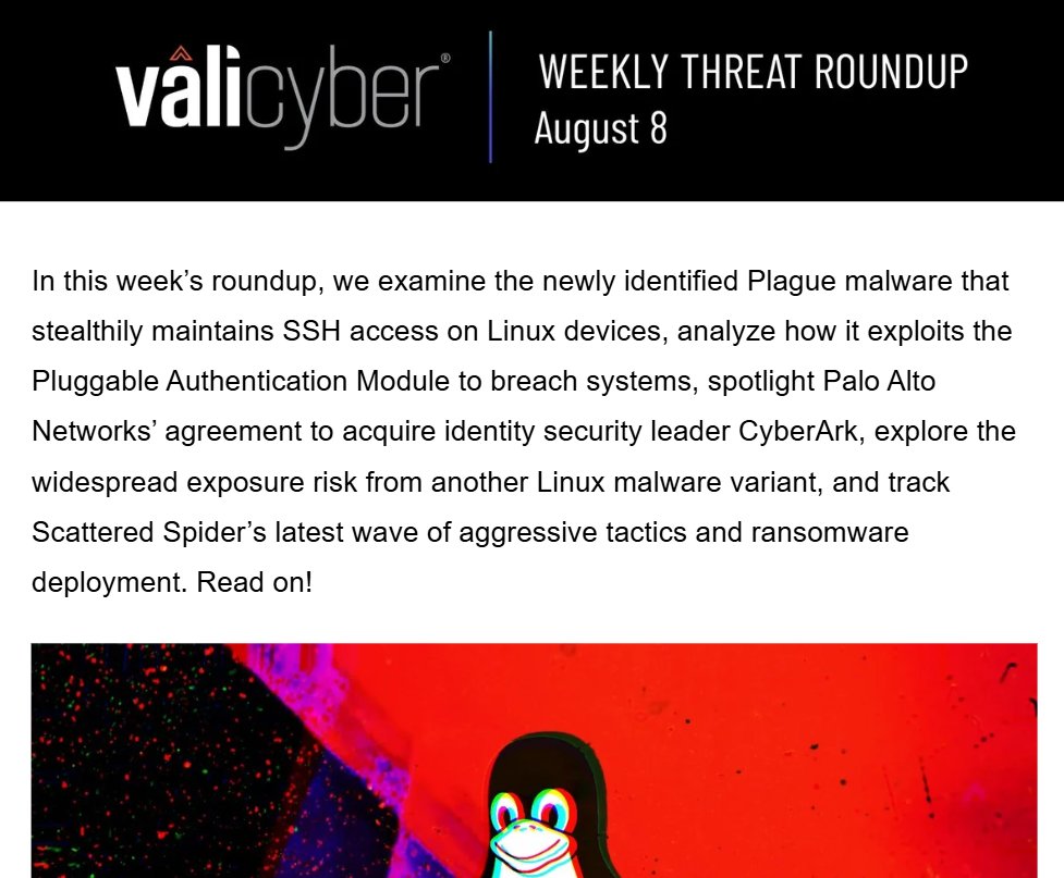 BradTompkins_ (@bradtompkins_) on Twitter photo PSA: If you are not signed up for the <a href="/vali_cyber/">Vali Cyber</a> Weekly Threat Roundup, you should be. Good information for all. Stay diligent out there.
valicyber.com/news-resources… PSA: If you are not signed up for the <a href="/vali_cyber/">Vali Cyber</a> Weekly Threat Roundup, you should be. Good information for all. Stay diligent out there.
valicyber.com/news-resources…