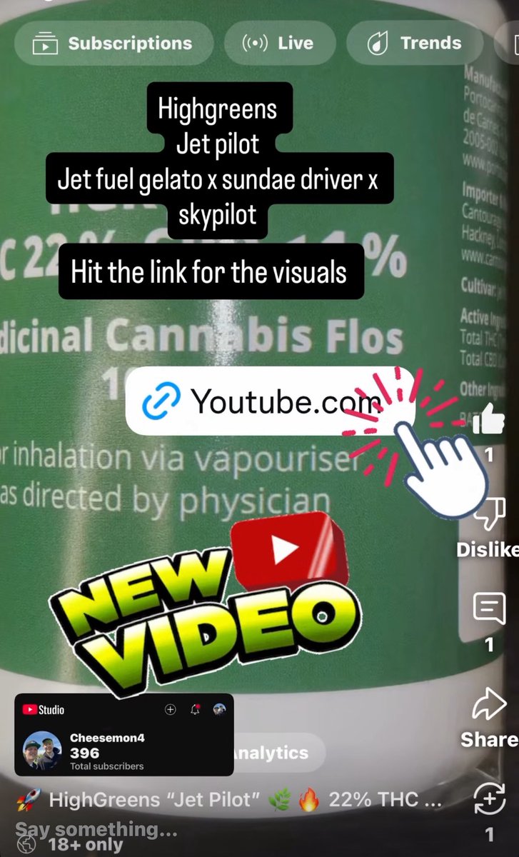 🚀 HighGreens “Jet Pilot” 🌿🔥 22% THC Medical Cannabis 🌈 | FIRST LOOK 👀💨

youtube.com/shorts/RR8gjhy…