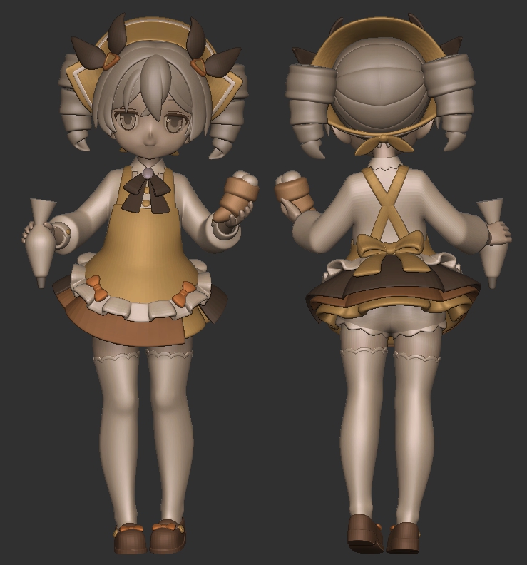 ひとまずポーズは元イラスト準拠で進めることにした。