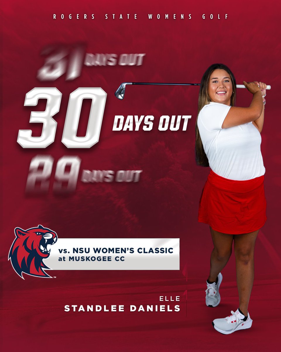 rsuwgolf's tweet photo. 30 days until the first tee off of the season!

Hillcat Women's Golf will open the 2025-2026 season down the road in Muskogee, OK in the NSU Women's Classic! https://t.co/zngUHrS7iz