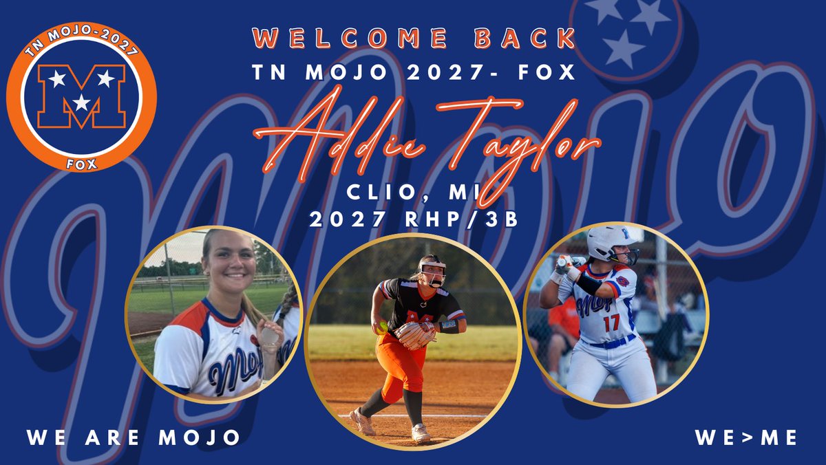 TN Mojo 2027 Fox (@mojo2k9fox) on Twitter photo Welcome back <a href="/AddieT2027/">Addison Taylor</a> !!
This kid has fight in her and a dawg mentality that her team counts on. She’s ready for any challenge and faces it head on (or with her pitching forearm). Has a range of pitches and keeps the ball down for her infield. Addie T is a perfect example of Welcome back <a href="/AddieT2027/">Addison Taylor</a> !!
This kid has fight in her and a dawg mentality that her team counts on. She’s ready for any challenge and faces it head on (or with her pitching forearm). Has a range of pitches and keeps the ball down for her infield. Addie T is a perfect example of