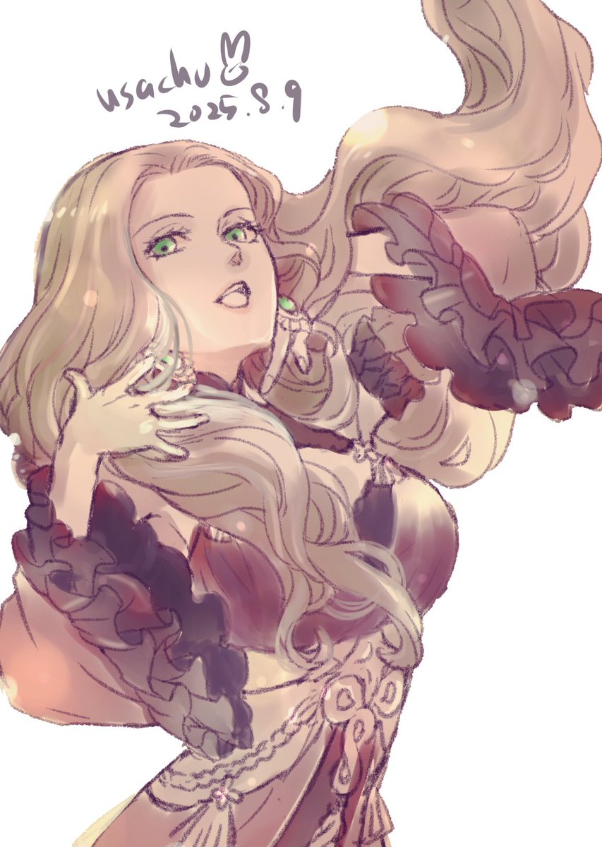 本日の１枚
FE風花雪月　ドロテア（５年後）

袖のフリル下手だけど描くの嫌いじゃない☺️