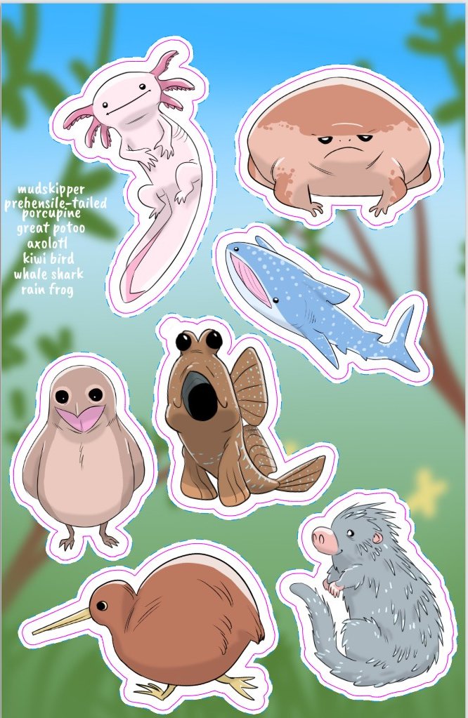 my sdcc release animal stickers are now available in my ko-fi shop! grab 'em while you can! link in bio

#stickers #animals #animalfans