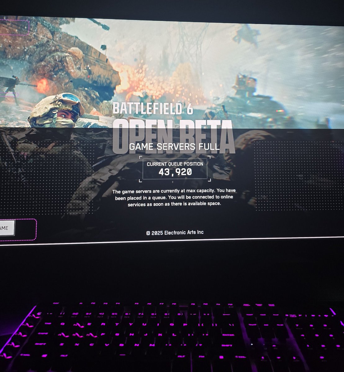And so we wait...

#BF6Beta #BF6OpenBeta
