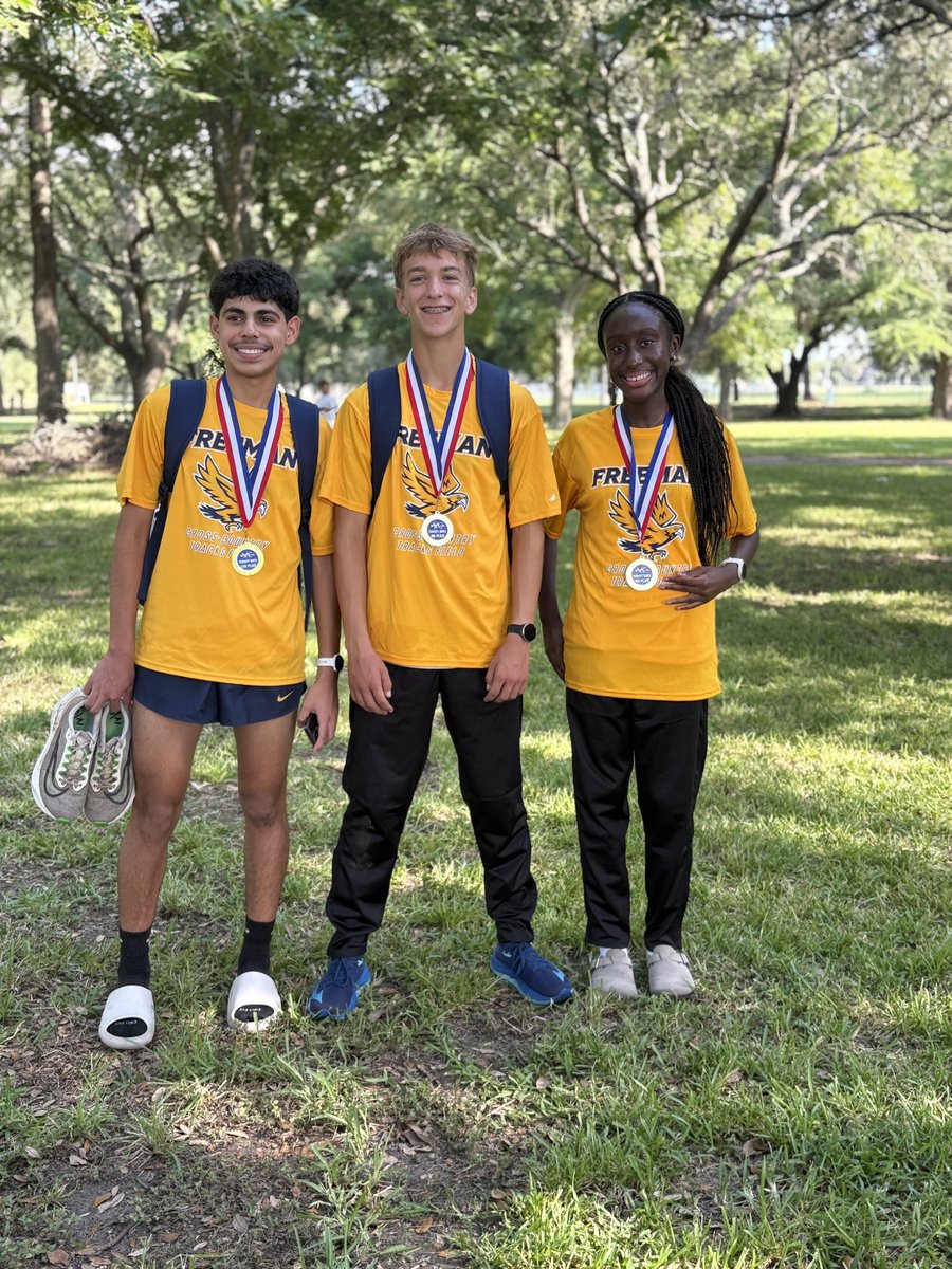 <a href="/GoldenFHSEagles/">Freeman High School</a> XC boys and girls teams ran at Pearland Dawson this morning.   The team overall made impressive progress and earned three medals. Team had a great show for the first meet and they are ready for the hard work to compete this year. <a href="/GinaBCobb/">Gina Cobb</a> <a href="/fhsgoldboosters/">Freeman HS Athletic Booster Club</a>