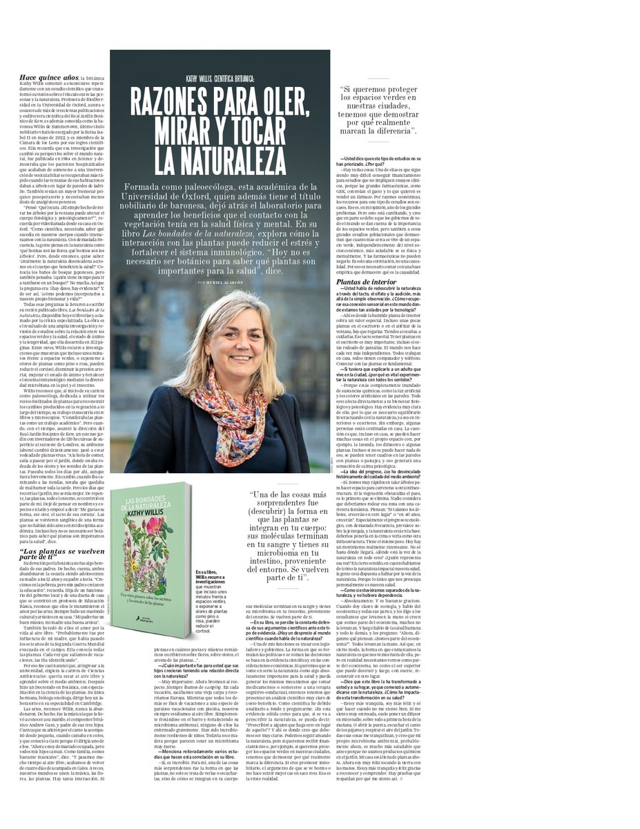 Muriel Alarcón Luco (@murialalu) on Twitter photo ¿Puede la naturaleza desencadenar acciones en el cuerpo que beneficien la salud? ¿Hay evidencia? Esas y otras preguntas llevaron a la científica Kathy Willis de la <a href="/UniofOxford/">University of Oxford</a> a escribir Las bondades de la naturaleza. La entrevisté para <a href="/Revista_Sabado/">Revista Sábado</a>: murielalarcon.cl/wp-content/upl… ¿Puede la naturaleza desencadenar acciones en el cuerpo que beneficien la salud? ¿Hay evidencia? Esas y otras preguntas llevaron a la científica Kathy Willis de la <a href="/UniofOxford/">University of Oxford</a> a escribir Las bondades de la naturaleza. La entrevisté para <a href="/Revista_Sabado/">Revista Sábado</a>: murielalarcon.cl/wp-content/upl…