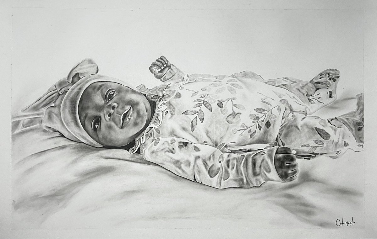 Client’s reference image Vs the portrait I drew🥰