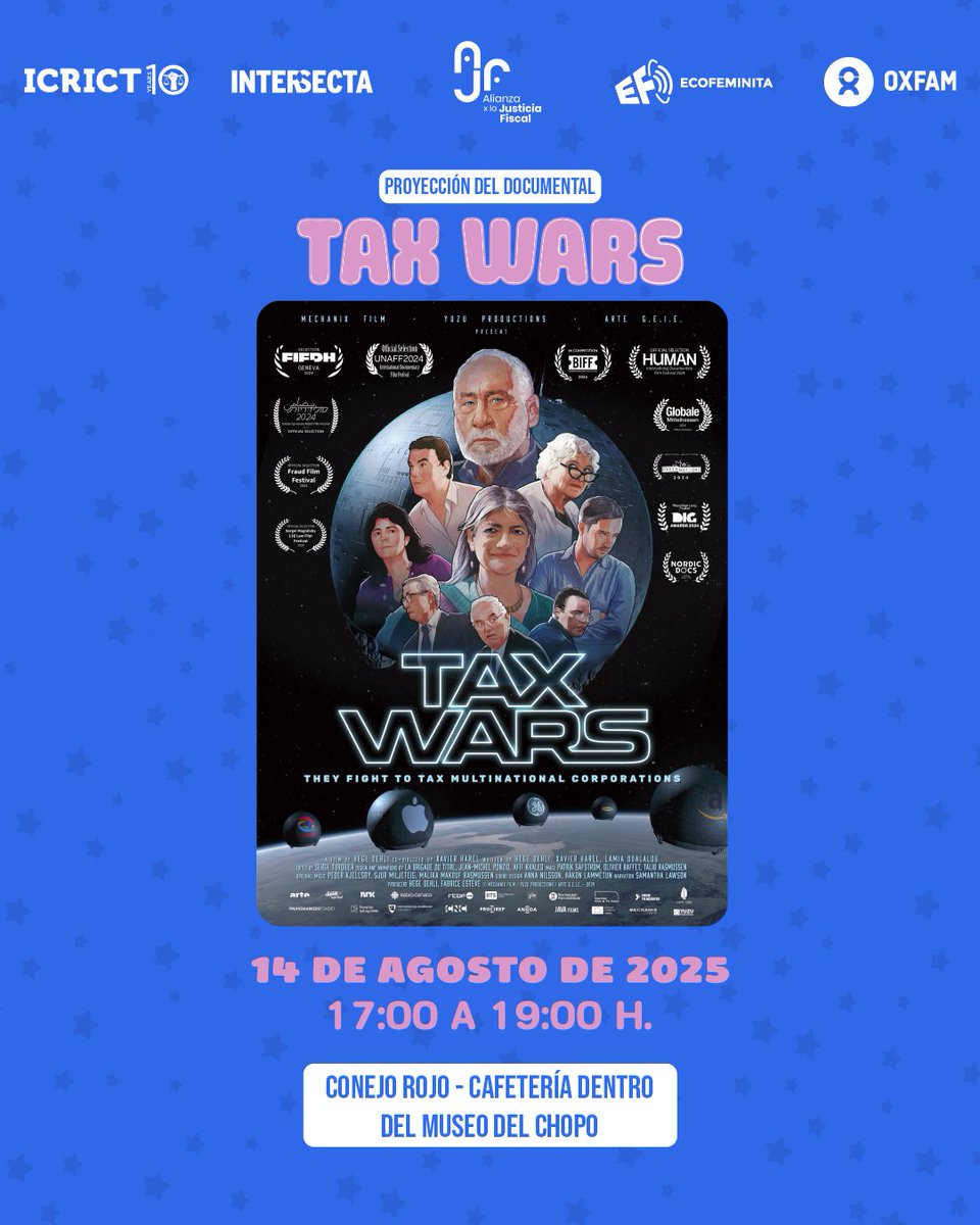 Icrict (@icrict) on Twitter photo 🎬¡El film #TaxWars en México durante la #XVIConferenciaMujerALC
Panel con @magdalena_sepulveda, #ICRICT y <a href="/ahaasp/">alexandra haas</a>, <a href="/OxfamMexico/">Oxfam México</a>
📅14/08
🕔17 hs
📍Conejo Rojo, C. Dr. Enrique González Martínez 10-P, Sta María la Ribera, Cuauhtémoc.
🎟️Regístrate: oxfam.mx/taxwarschopo
<a href="/ONUMX/">ONU México</a> 🎬¡El film #TaxWars en México durante la #XVIConferenciaMujerALC
Panel con @magdalena_sepulveda, #ICRICT y <a href="/ahaasp/">alexandra haas</a>, <a href="/OxfamMexico/">Oxfam México</a>
📅14/08
🕔17 hs
📍Conejo Rojo, C. Dr. Enrique González Martínez 10-P, Sta María la Ribera, Cuauhtémoc.
🎟️Regístrate: oxfam.mx/taxwarschopo
<a href="/ONUMX/">ONU México</a>