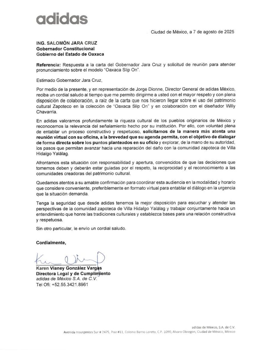 Ni Perra Idea - Periodismo Daltónico (@np_ideaa) on Twitter photo 🌎 Moda global vs patrimonio local:
#Adidas asegura que quiere honrar las tradiciones culturales mexicanas y propone reunión con #Oaxaca.
<a href="/SECULTA_GobOax/">SECULTA GOBOAX</a> alzó la voz: acusó a #Adidas y al diseñador Willy Chavarría de apropiación cultural por lanzar el modelo “Oaxaca Slip On” 🌎 Moda global vs patrimonio local:
#Adidas asegura que quiere honrar las tradiciones culturales mexicanas y propone reunión con #Oaxaca.
<a href="/SECULTA_GobOax/">SECULTA GOBOAX</a> alzó la voz: acusó a #Adidas y al diseñador Willy Chavarría de apropiación cultural por lanzar el modelo “Oaxaca Slip On”