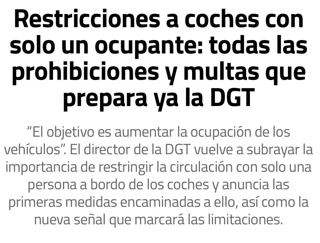 Ellos cogen el Falcón hasta para ir al baño, pero nosotros no podemos usar el coche individualmente. Querían abolir la prostitución y eran los mayores puteros.
Una aberrante ley del embudo.
Ni los peores dictadores tendrían estas ocurrencias, quieren una sociedad domesticada.