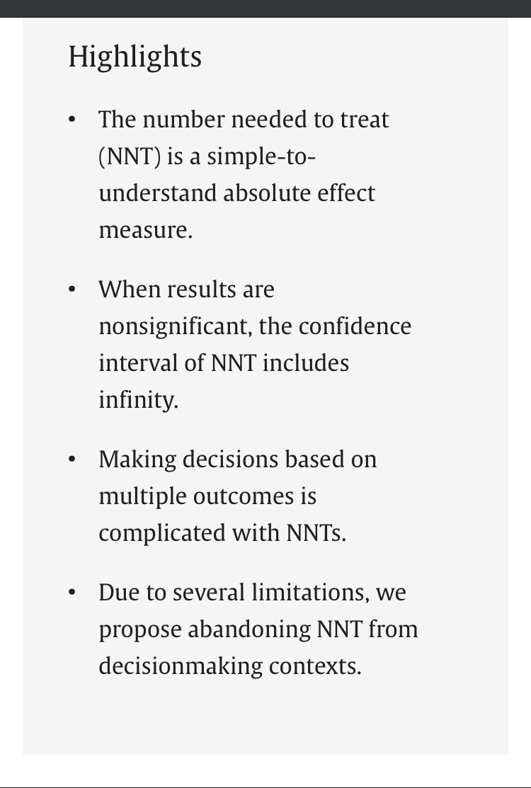 Concepcion Campos-Asensio (@bibliogetafe) on Twitter photo El número necesario para tratar: Es hora de retirarse con gracia
<a href="/JClinEpi/">Journal of Clinical Epidemiology</a> #NNT
The number needed to treat: It is time to bow out gracefully sciencedirect.com/science/articl… El número necesario para tratar: Es hora de retirarse con gracia
<a href="/JClinEpi/">Journal of Clinical Epidemiology</a> #NNT
The number needed to treat: It is time to bow out gracefully sciencedirect.com/science/articl…