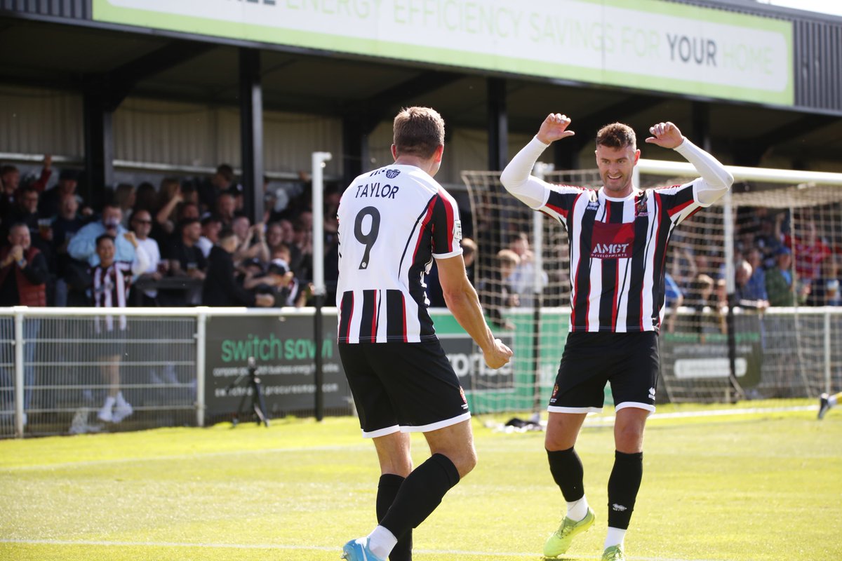 SpennymoorTown's tweet photo. Glen Taylor opens his account for the season in typically clinical fashion.

⚫️2-0🔵 |  📸 @DJNelsonPhotos | #Moors https://t.co/njlt5z4APN